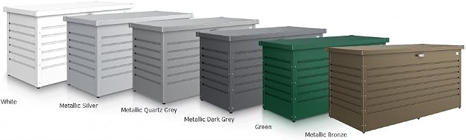 Biohort LeisureTime 210 Gallon Metal Deck Box, Silver | 71 L x 31 W x 27.9 H, Durable Large Outdoor Storage, Locking, Waterproof, Soft Close, Tools, Cushions, Pool, 20 Year Warranty