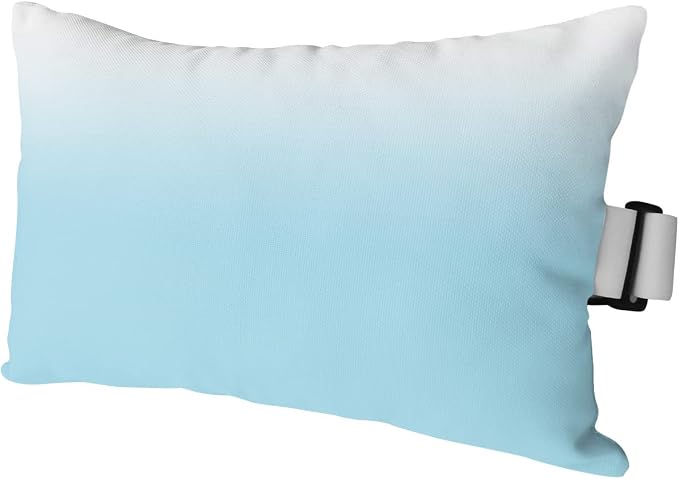 Outdoor Pillows Covers with Inserts Dreamy Blue and White Gradient Waterproof Recliner Pillow with Adjustable Strap Throw Pillows for Patio Furniture Pool Lounge Chair, 11x16 inch, 1PCS