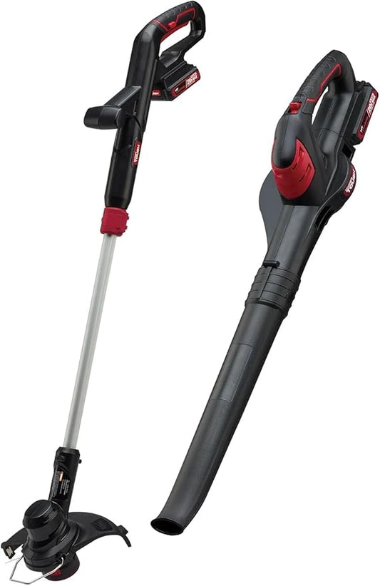 20V Cordless String Trimmer & Sweeper Combo Kit, 10-Inch Trimmer, 130MPH Blower, Battery-Powered, Lightweight, Adjustable Handle, Ergonomic Grip, Fast Charging, Easy Assembly, Lawn Tools
