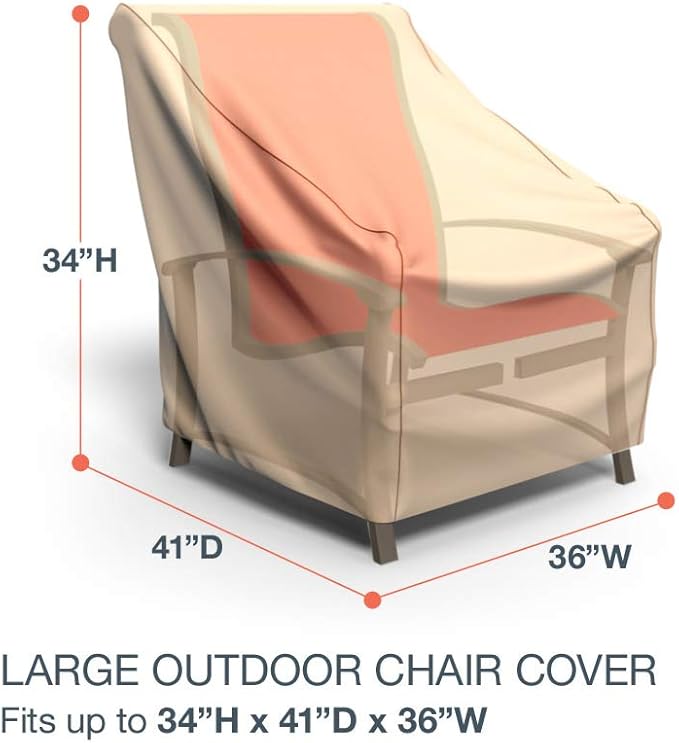 Budge Sedona Patio Chair Cover, Tan, Large