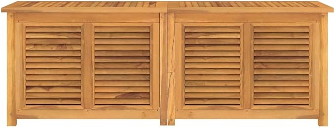 Outdoor Patio Storage Box 59.1 x 19.7 x 21.7 Inch Solid Teak Wood Garden Chest with Waterproof Liner Bag for Backyard Deck Furniture Organizer