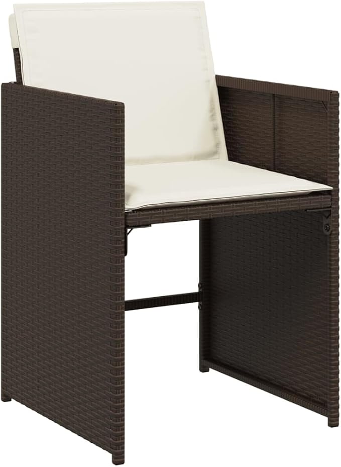 15 Piece Outdoor Patio Dining Set, Large 14-Seater PE Rattan Garden Furniture with Cushions, Foldable Chairs for Backyard Lawn Poolside, Brown