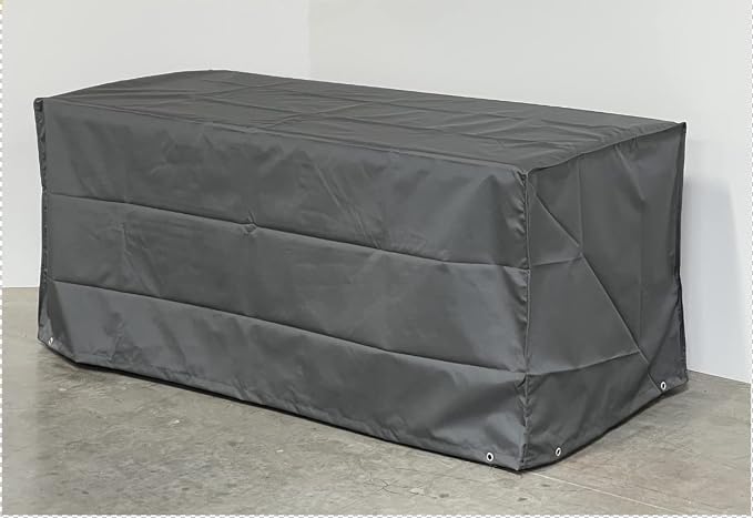 Foreman Waterproof Deck Box - made from Compact Laminate and Anodized Aluminum. Includes a Dark Grey Outdoor Seat Cushion with a removable cover and All Weather Nylon Deck Box cover, 120 Gallon, Tosca