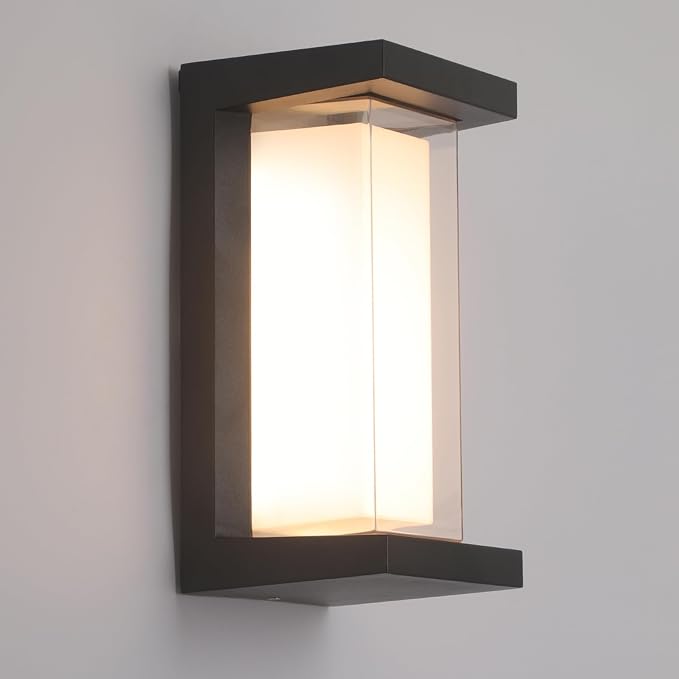 Mille Lucciole 24W Outdoor Wall Lights Exterior/Interior LED 3-Color Adjustable 2100LM Sconces Lights IP65 Waterproof Modern Outdoor Lighting Fixtures Aluminum Wall Lights Compatible with Dimmers