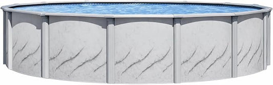 Lake Effect Pools 'Galleria' 12 ft Round Above Ground Swimming Pool | 52 Inch Steel Side Walls | Kit Includes: 25 Gauge Overlap Liner & Widemouth Skimmer