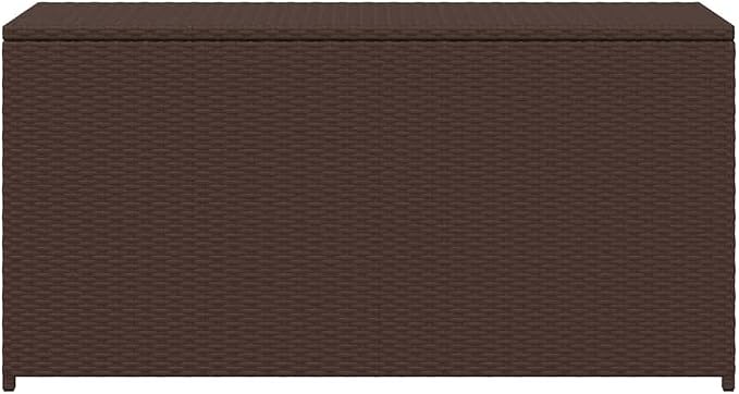 Garden Storage Box, Outdoor Patio Deck Box with Gas Lift, Wicker Style Storage Chest for Garden Cushions and Blankets, Brown, 47.2 x 19.7 x 23.6 Inches