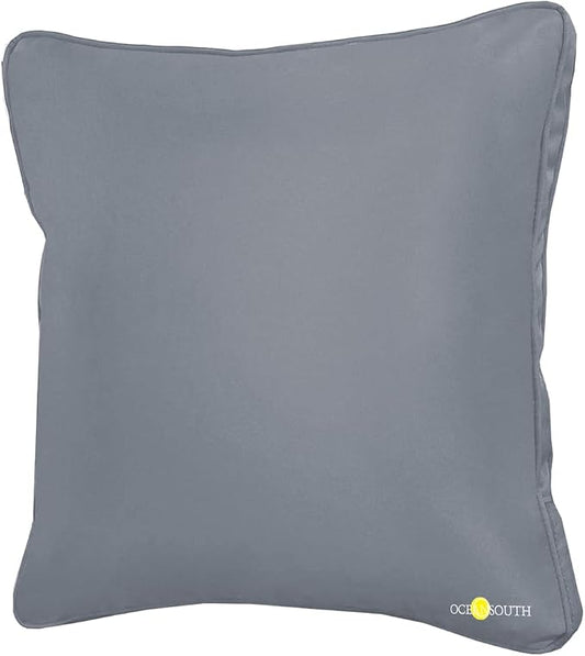 Oceansouth Boat Deck Pillow/Outdoor Waterproof Throw Pillow (Gray, 18" x 18") Cushion Outdoor Furniture Lumbar Back for Chair Patio seat Cover Chairs Home Decor Pillows Waterproof Bed Cases Garden