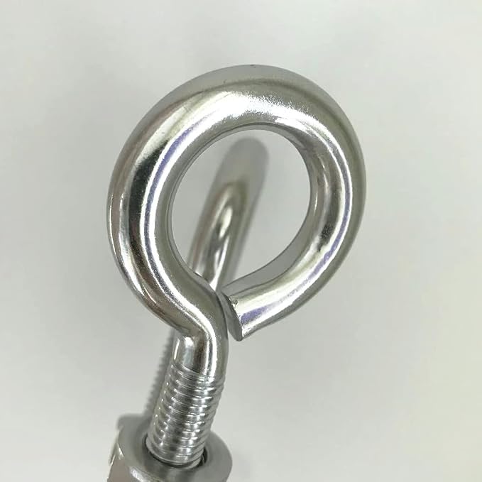 Hammock Hooks, 2 Pack M10 Stainless Steel Eye Bolt 4" Heavy Duty Eyebolt Eyelet Screws with Washer and Nuts for Yoga Hammock Swing Chair Indoor Outdoor, Long Shank Thread Length 100mm