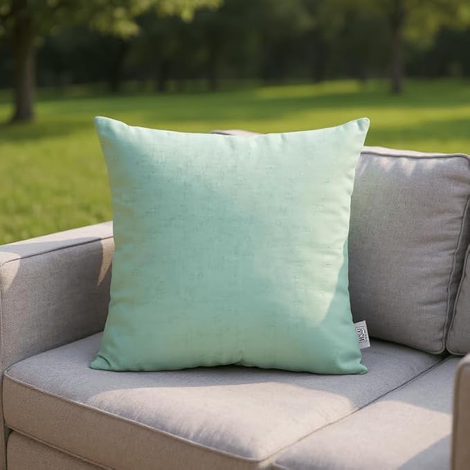 RSH DECOR: Sunbrella Square Throw Pillows Set of 2 | 24" x 24" | Water and Fade-Resistant Performance Fabric | Outdoor Pillow Covers with Down-Alternative Inserts | Canvas Spa