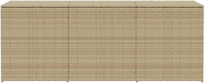 Modern Woven Design Outdoor Storage Box Mix Beige PE Rattan Large Capacity Weather Resistant Garden Storage Container for Cushions Outdoor Box for Patio Furniture UV Resistant PE