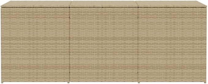 984L Outdoor Garden Storage Box, Weather-Resistant PE Rattan Deck Bin with Gas Springs, Large Rectangular Patio Organizer for Cushions and Blankets, Beige