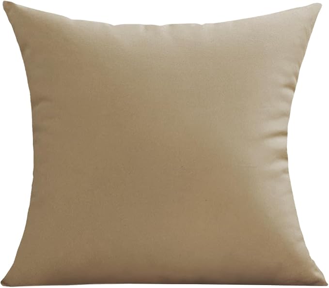 VAKADO Outdoor Waterproof Throw Pillow Covers 18X18 Set of 2 Decorative Taupe Patio Furniture Cushion Cases Outside Decor for Couch Garden Bench Porch