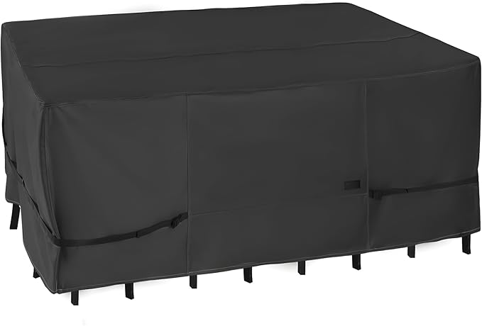 NettyPro Patio Table Cover Rectangular 78 x 52 Inch, Waterproof Outdoor Furniture Set Covers for Dining Table and Chair Rectangle, Black