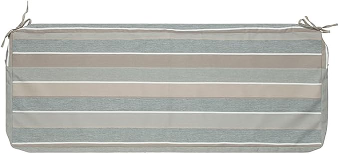 FUNHOME Outdoor Bench Cushion Cover 48 x18 x 3 inch,Water Resistant Cover with Zipper&Ties,Fade-Resistant Slipcover,Patio Porch Swing Cushion Cover Replacement Only,No Insert(Gray Stripe)