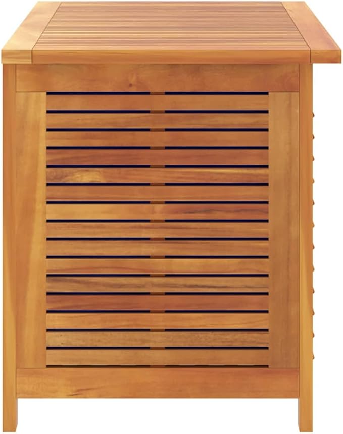 vidaXL Garden Storage Box with Louver, Outdoor Cushion Storage Box with Lid, Patio Furniture, Toy Chest, Storage Trunk, Solid Wood Acacia