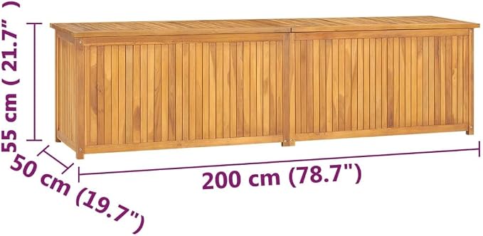Solid Wood Outdoor Storage Bench,Solid Teak Wood Garden Deck Box Patio Storage Box with Liftable Top Outdoor Wooden Storage Container for Patio,Backyard,Poolside, 78.7"x19.7"x21.7" -AA