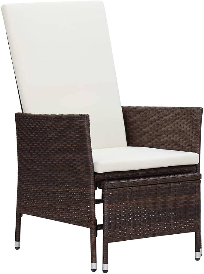 3 Piece Garden Lounge Set with Cushions, Brown Poly Rattan Outdoor Patio Chairs for Balcony and Terrace, 2 Armchairs and 1 Matching Piece Conversation Set