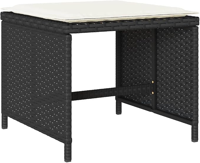 13-Piece Outdoor Dining Set, Large Rectangular Garden Table with 12 Foldable Chairs, PE Rattan Furniture for Patio, Backyard, and Balcony, Black
