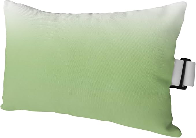 Outdoor Pillows Covers with Inserts Vibrant Green and White Gradient Waterproof Recliner Pillow with Adjustable Strap Throw Pillows for Patio Furniture Pool Lounge Chair, 12x20 inch, 1PCS