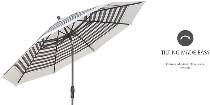 Treasure Garden 11ft Double Wind Vent Patio Umbrella – Outdoor Market Umbrella – Deluxe Auto-Tilt – Bronze Aluminum Frame (Sunbrella, Jockey Red)