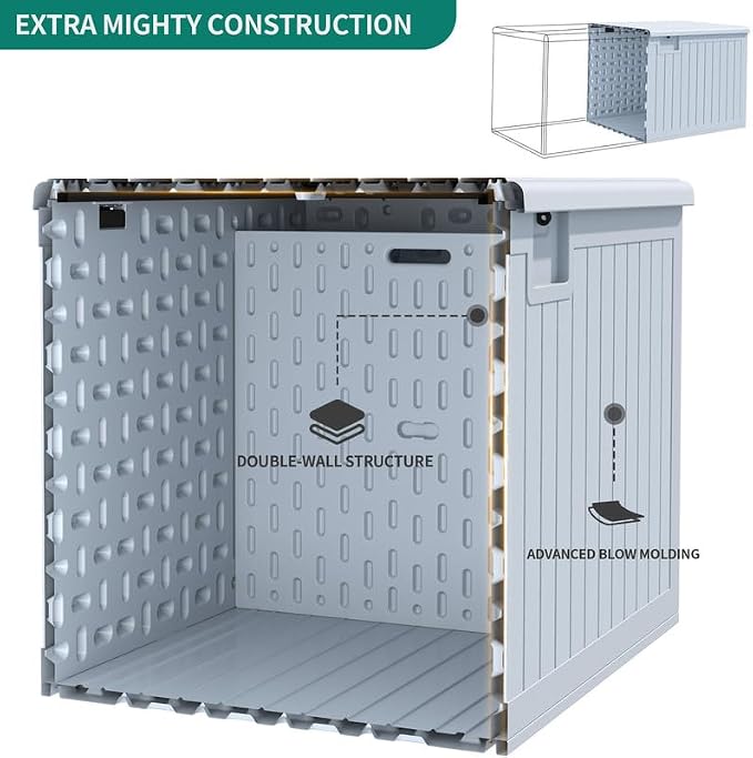 YITAHOME XL 180 Gallon Large Deck Box,Outdoor Storage for Patio Furniture Cushions,Garden Tools,Waterproof,Lockable (White)