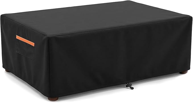 Patio Coffee Table Cover, Waterproof Outdoor Furniture Cover Heavy Duty 600D with Windproof Buckles, UV & Fade Resistant All-Weather Protection for Rectangular Patio Tables 36 x 24 x 16 Inch, Black