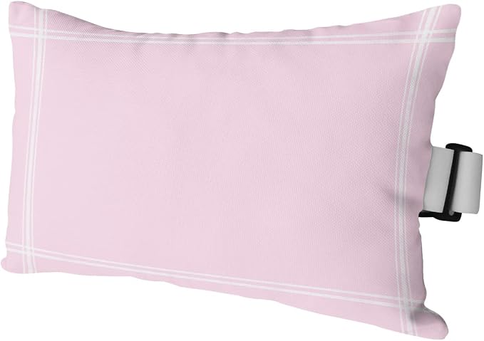 Outdoor Pillows Covers with Inserts Solid Color Pink Waterproof Recliner Pillow with Adjustable Strap Throw Pillows for Patio Furniture Pool Lounge Chair, 11x16 inch, 1PCS