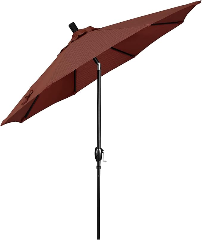 California Umbrella 7.5' Round Aluminum Market Umbrella, Crank Lift, Push Button Tilt