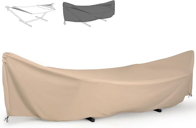 SUNCREAT Hammock Cover, Water-Resistant Polyester Hammock Stand Cover for 11-12ft Stand, Brown