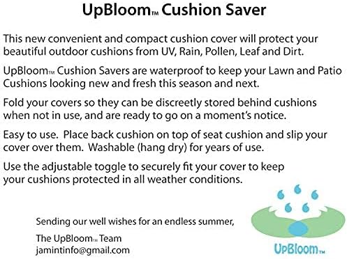 UpBloom - Waterproof Seat Cushion Covers - Quick On/Off for Easy Storage, Lightweight for Outdoor andWashable for Patio Furniture