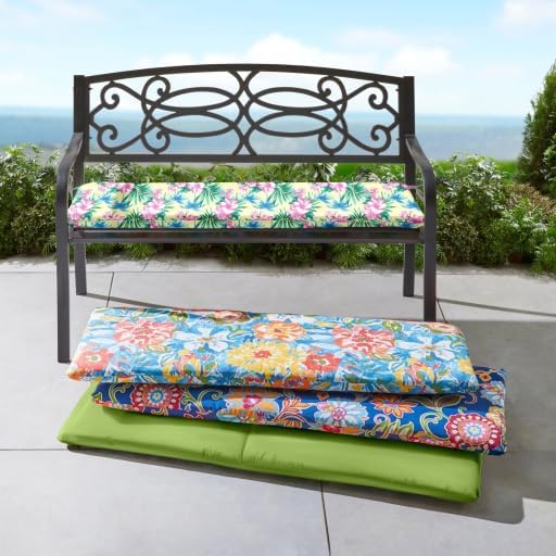 BrylaneHome Bh Outdoor Performance Bench Cushion - Cobalt Tropicana