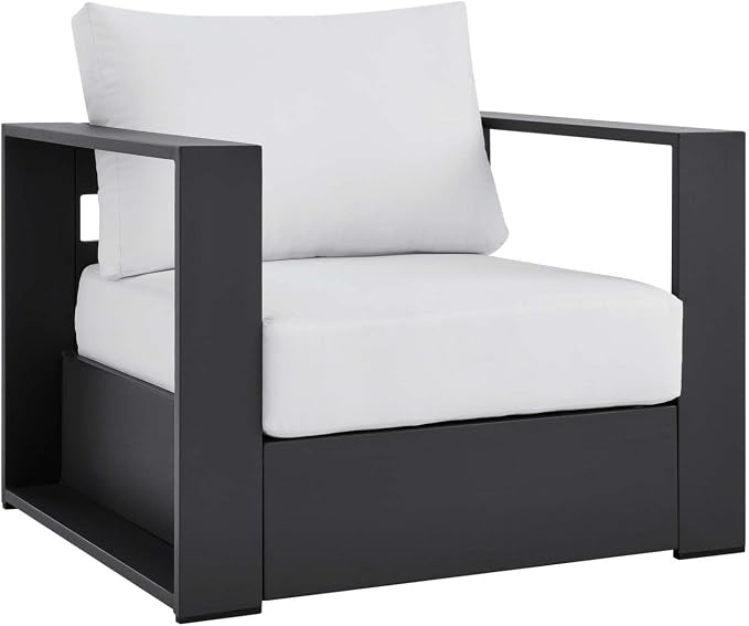 Modway Tahoe Aluminum 4-Piece Outdoor Patio Set in Gray White