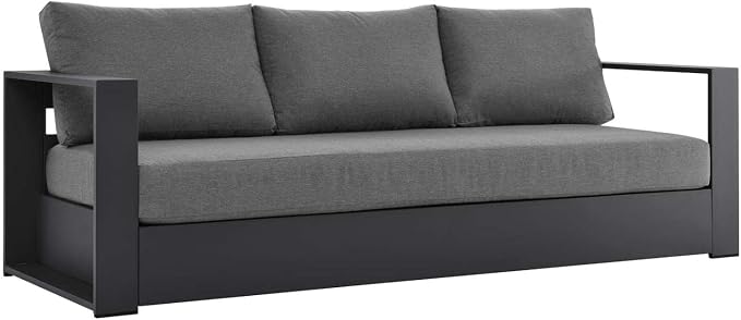 Modway Tahoe 2-Piece Fabric/Powder-Coated Aluminum Outdoor Set in Charcoal/Gray