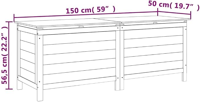 Garden Storage Box White Solid Fir Wood Outdoor Deck Box for Patio Cushions and Garden Tools Rectangular Large Storage Chest with Painted Finish 59.1 x 19.7 x 22.2 in