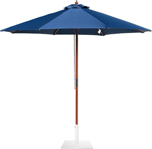 Yescom 9ft Coastal Solid Wood Umbrella Pulley Lift Commercial Base with Wheel Included for Seaside Restaurant Terrace Poolside Beach Club