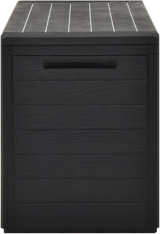 Storage Box Anthracite Polypropylene Garden Tool Organizer Outdoor Container for Garden Deck 45.7 x 17.3 x 21.7 in