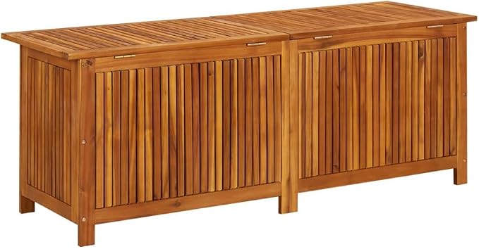 Solid Wood Outdoor Storage Bench,Solid Acacia Wood Garden Deck Box Patio Storage Box with Liftable Top Outdoor Wooden Storage Container for Patio,Backyard,Poolside, 59.1"x19.7"x22.8"