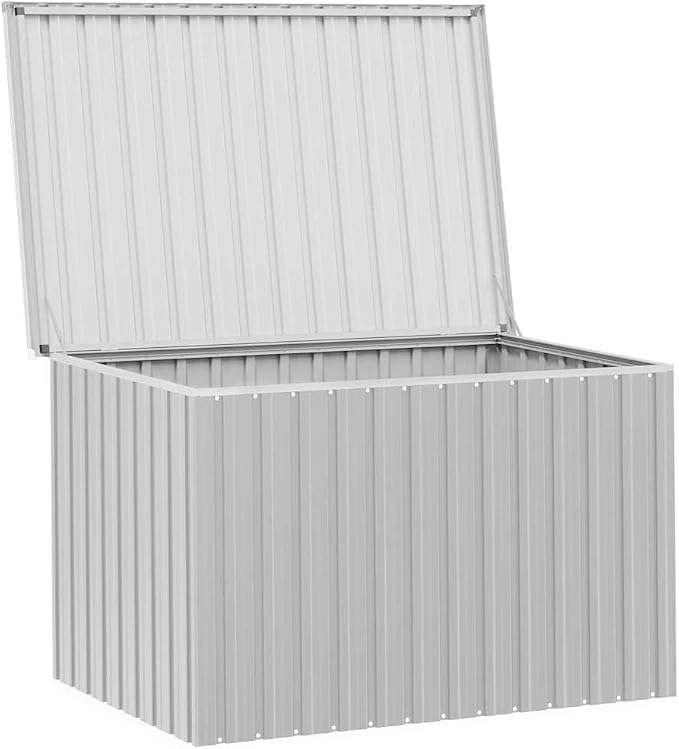 Outdoor Garden Storage Box Large Metal Deck Bin Heavy Duty Galvanized Steel Container for Patio Backyard Cushions Tools Organization 58.7 x 39 x 36.6 Inches