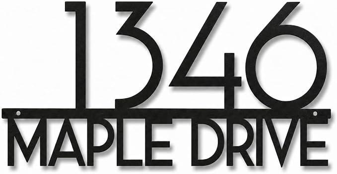 Custom House Numbers for Outside,Personalized Metal House Numbers | Address Number Signs for Houses,Handmade Street Name Wall Art Decor, Unique Housewarming New Home Gift (Style1)