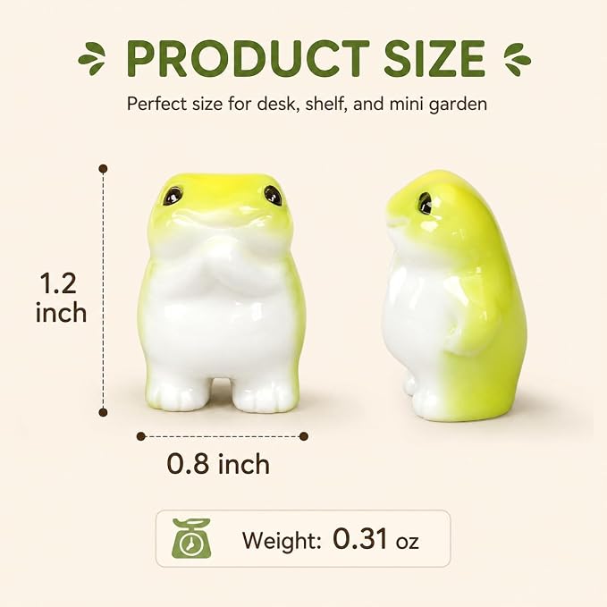 Set of 6 Mini Resin Animals Frogs Figurines, Mini Resin Figures Tiny Animals Bulk Miniature Figures to Hide Tiny Frog Statue Decorations for Desk Decoration & DIY Craft Décor