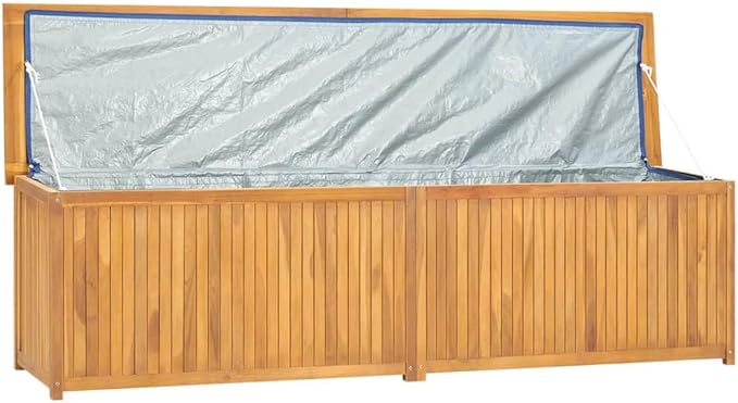 Solid Wood Outdoor Storage Bench,Solid Teak Wood Garden Deck Box Patio Storage Box with Liftable Top Outdoor Wooden Storage Container for Patio,Backyard,Poolside, 78.7"x19.7"x21.7" -AA