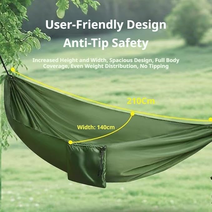 Camping Hammock Lightweight, Portable Hammocks Parachute Hammock with Two Tree Straps,Portable Hammocks with Tree Straps & Attached Carry Bag, Perfect for Outside Indoor Hiking Beach Backpack Travel