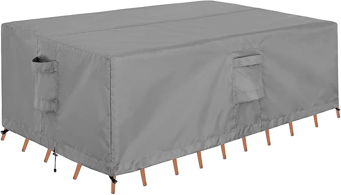 OutdoorLines Outdoor Waterproof Patio Table Furniture Set Covers - Square Couch Sectional Cover Outside Weatherproof Patio Furniture Covering for Deck, Lawn and Backyard 126" L x 126" W x 32" H, Grey