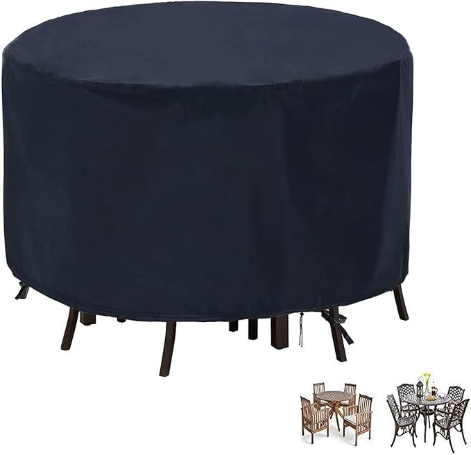 POMER Patio Furniture Set Cover,58Inch Tall High Table Cover for Round Furniture Set,Table Covers for Round Furniture Set-58D x 42H Inches