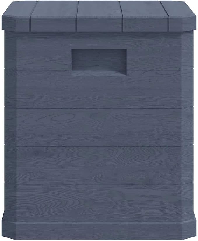 Garden Storage Box 90L Anthracite Plastic Deck Box with Wood Grain Texture, Compact Outdoor Storage Bin for Patio Cushions Tools and Accessories, 16.7 x 16.7 x 19.7 Inches