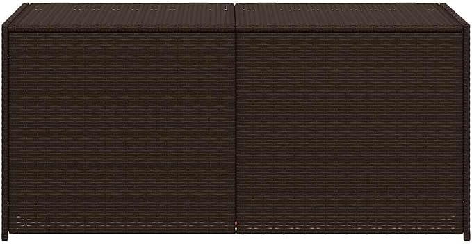 Garden Storage Box, 74.8 Gallon Outdoor Deck Box with Liner, Brown Wicker PE Rattan Patio Storage Container for Cushions and Tools, Durable Steel Frame, 47.2 x 19.7 x 22 Inches