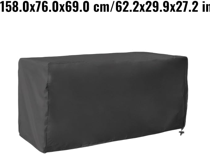Outdoor Deck Box Cover for Patio Storage Box Protection with Secure Fit, 123x62x55 cm and 158x76x69 cm Options