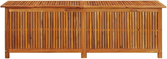 Solid Acacia Wood Storage Box 68.9 x 19.7 x 22.8 Inch, Rectangular Outdoor Deck Container with Waterproof Liner for Garden Patio Backyard Furniture