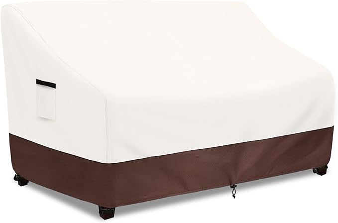 Outdoor Couch Covers,53 Inches Outdoor Sofa Cover, Waterproof Patio Furniture Cover,Furniture Covers for Patio Seating (Beige)