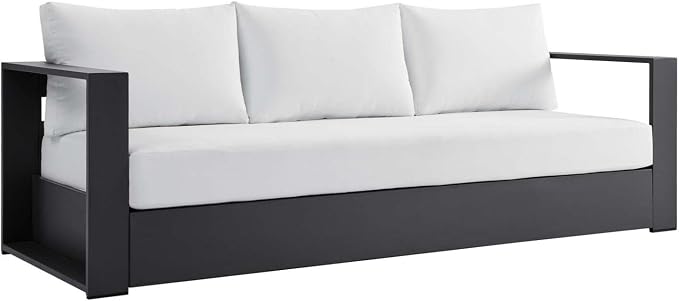 Modway Tahoe Aluminum 4-Piece Outdoor Patio Set in Gray White